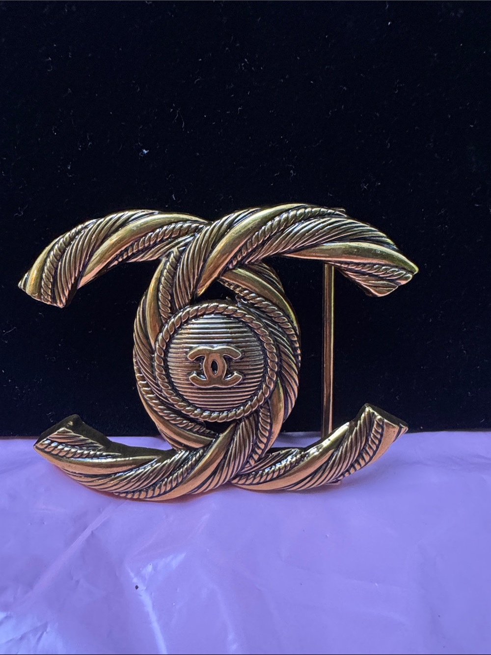 Belt, buckle Gold-Tone Twisted Rope